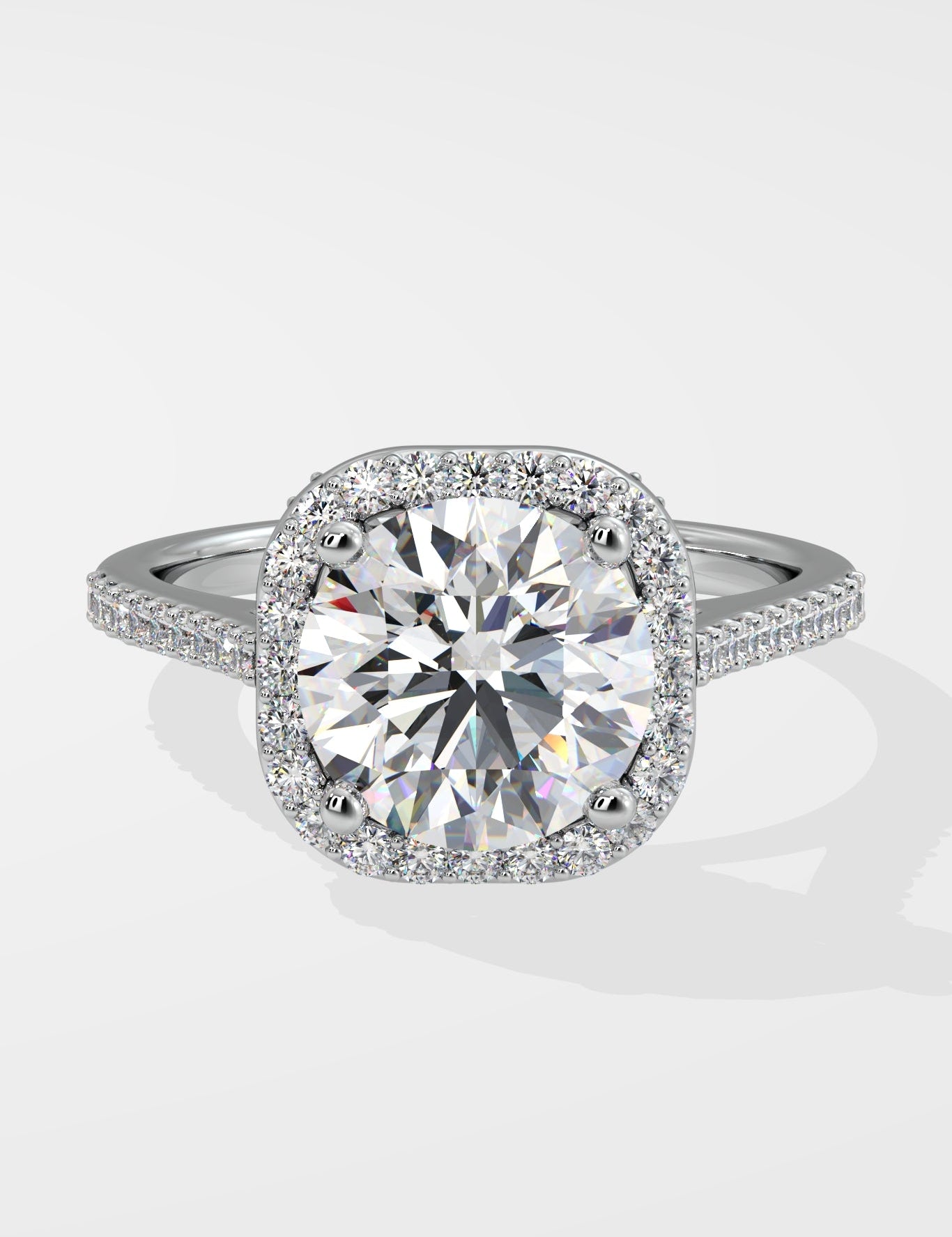 Stellar Cushion Halo 3 ct Solitaire Ring - House Of Quadri