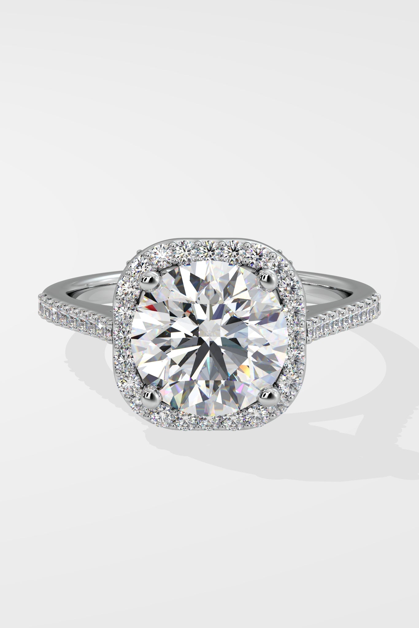 Stellar Cushion Halo 3 ct Solitaire Ring - House Of Quadri