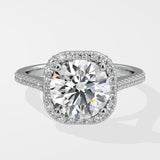 3 ct Cushion Halo Solitaire Ring