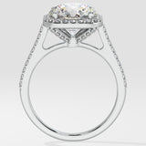 3 ct Cushion Halo Solitaire Ring