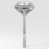 3 ct Cushion Halo Solitaire Ring