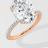 3 ct Oval Hidden Halo Ring