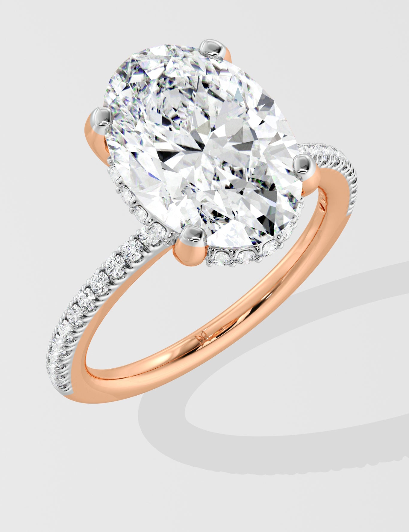 3 ct Oval Hidden Halo Ring