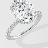 3 ct Oval Hidden Halo Ring