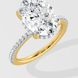 3 ct Oval Hidden Halo Ring