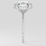 3 ct Oval Hidden Halo Ring