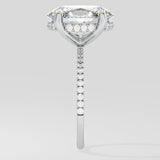 3 ct Oval Hidden Halo Ring