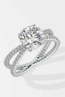 2 ct Crossover Solitaire Diamond Ring - House of Quadri