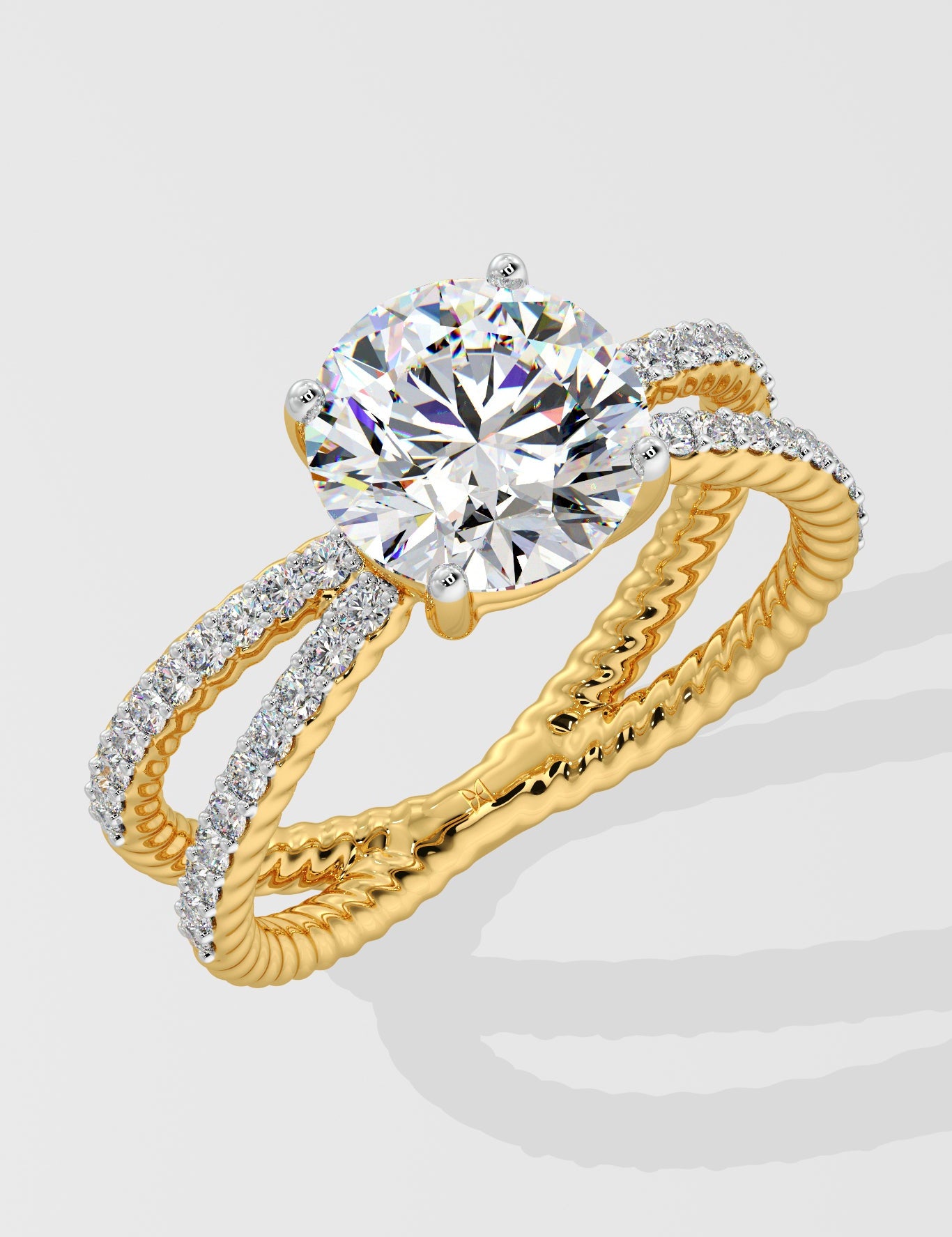 2 ct Crossover Solitaire Ring - House Of Quadri