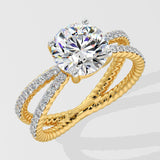 2 ct Crossover Solitaire Diamond Ring