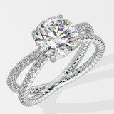 2 ct Crossover Solitaire Diamond Ring