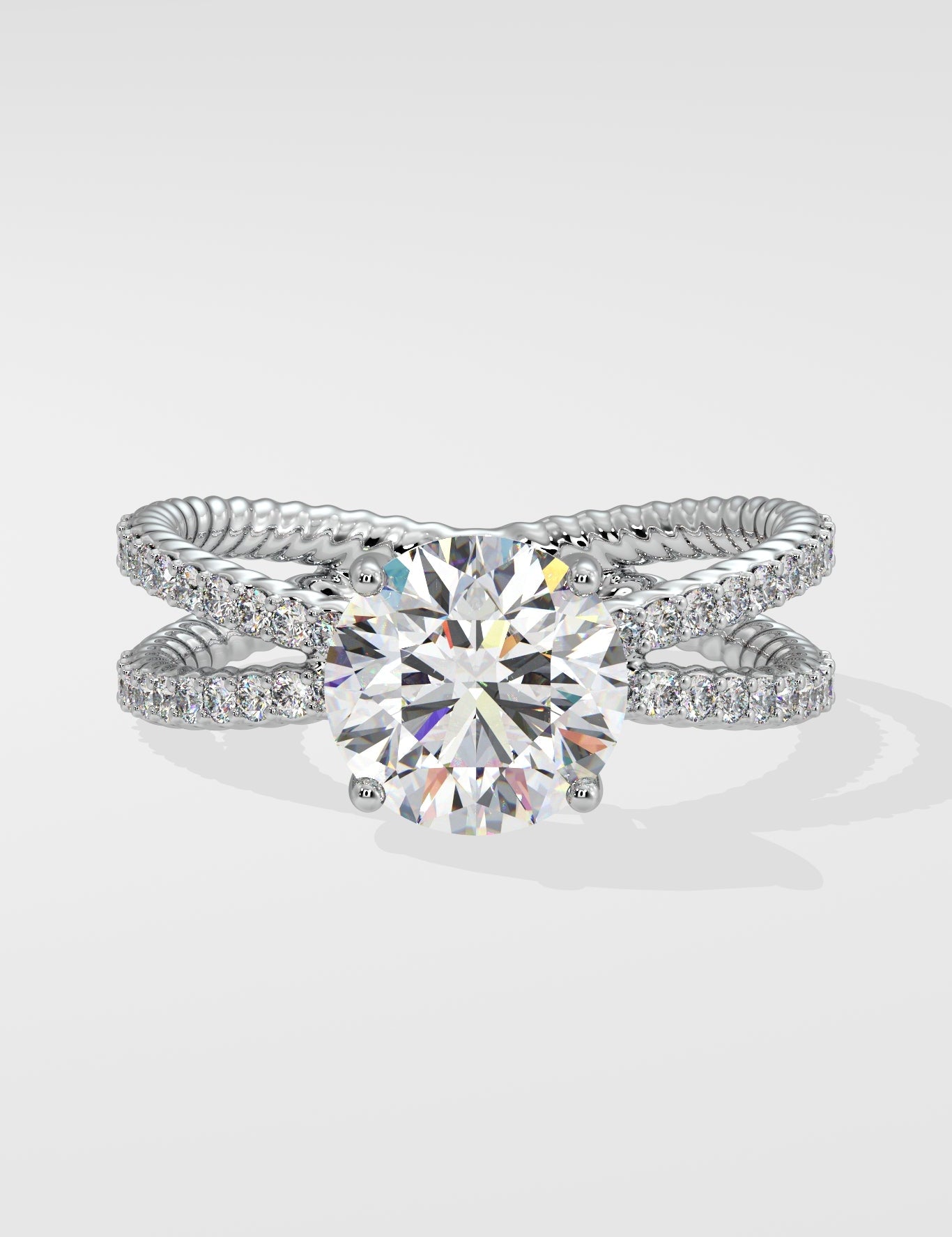 2 ct Crossover Solitaire Ring - House Of Quadri