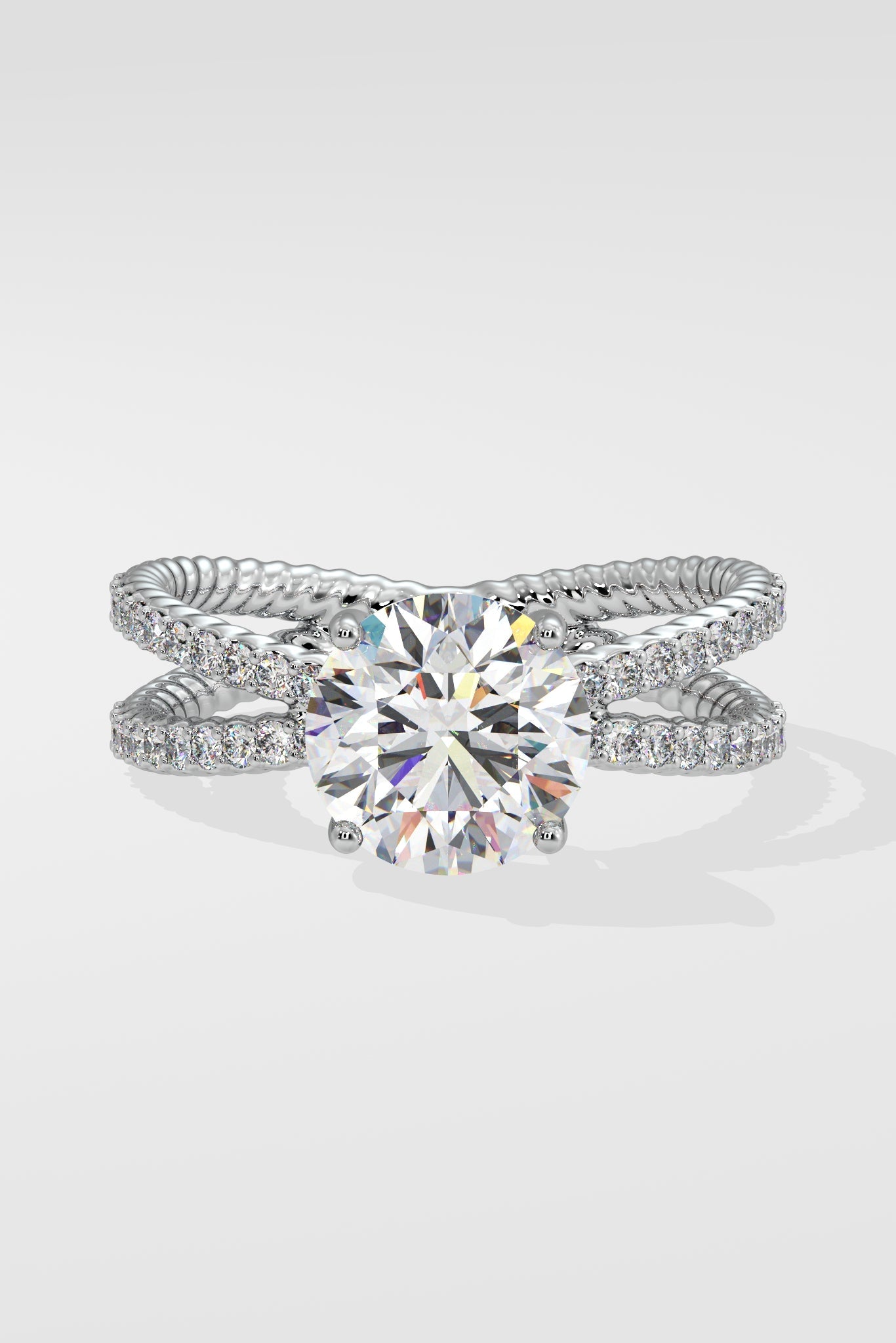 2 ct Crossover Solitaire Ring - House Of Quadri