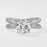 2 ct Crossover Solitaire Diamond Ring