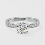 Empowered 1.5 Ct Solitaire Pave Ring - House Of Quadri