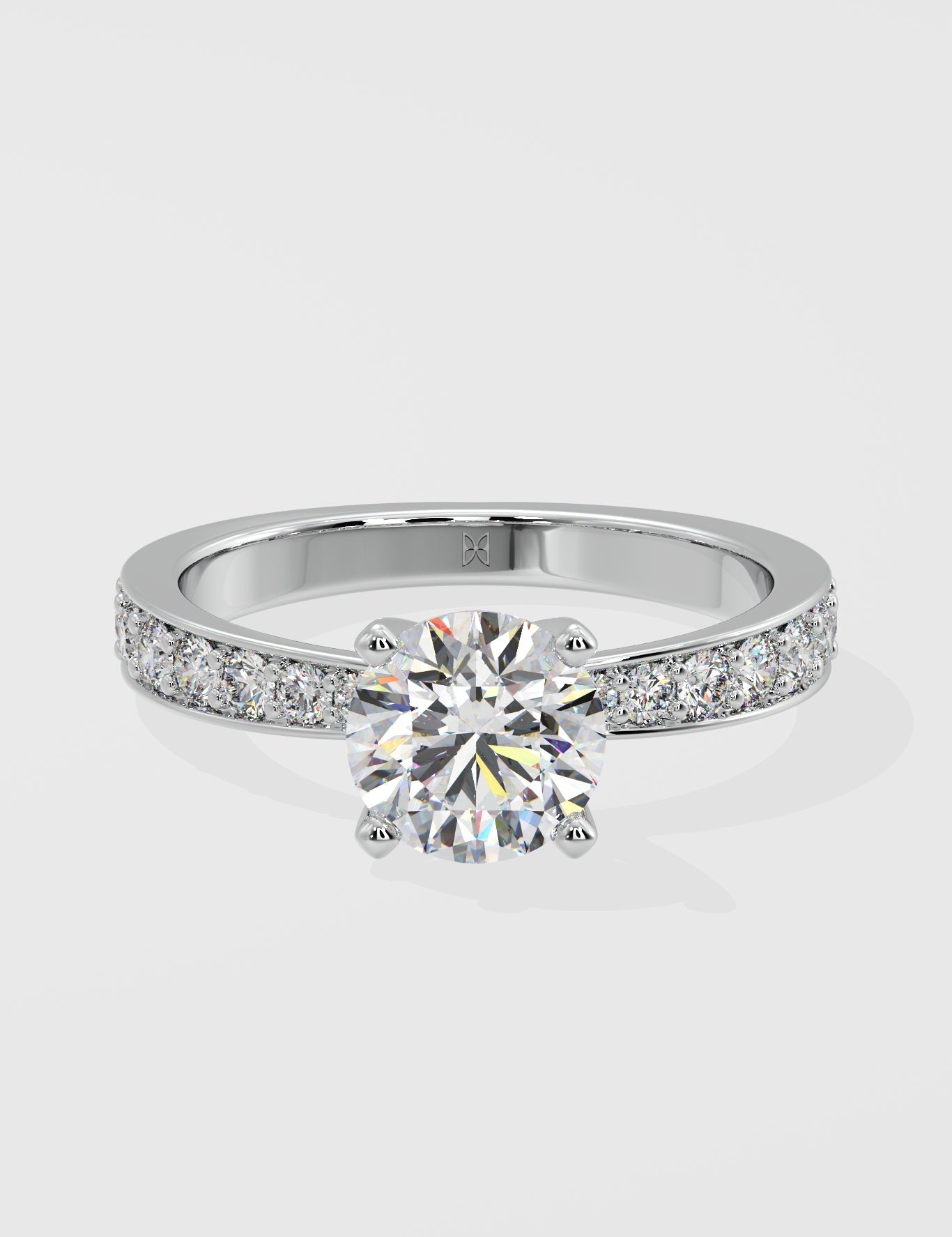 Empowered 1.5 Ct Solitaire Pave Ring - House Of Quadri