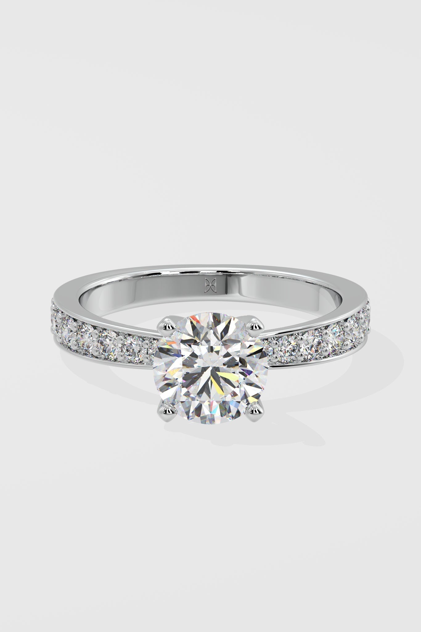 Empowered 1.5 Ct Solitaire Pave Ring - House Of Quadri