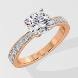 1.5 Ct Solitaire Pave Diamond Ring