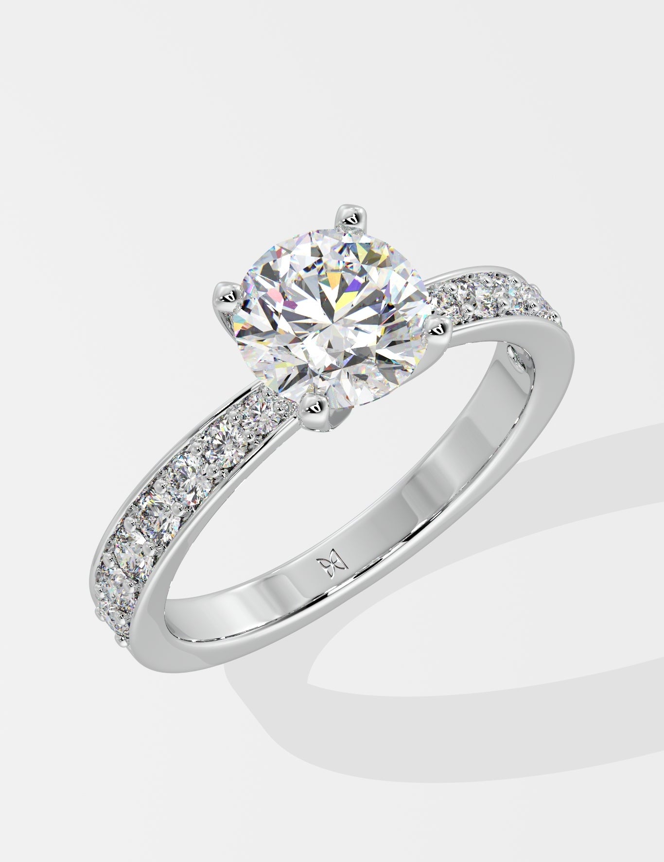 Empowered 1.5 Ct Solitaire Pave Ring - House Of Quadri