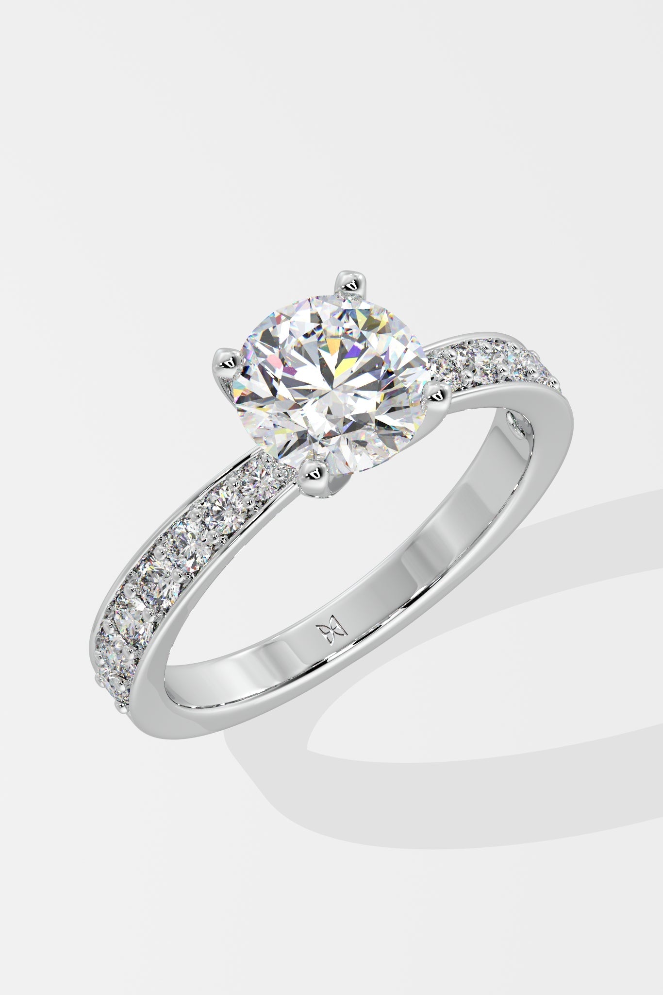 Empowered 1.5 Ct Solitaire Pave Ring - House Of Quadri
