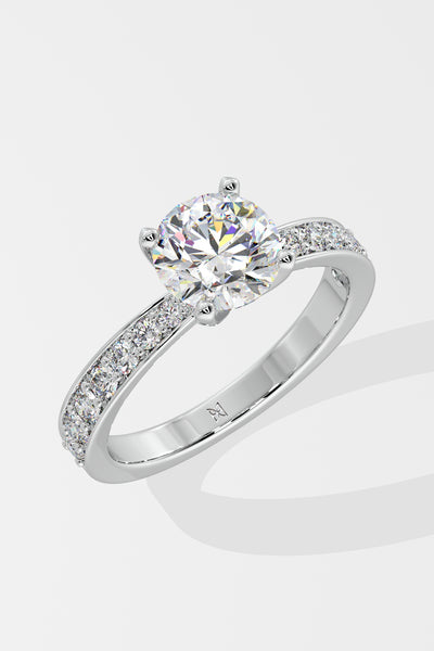 Empowered 1.5 Ct Solitaire Pave Ring - House Of Quadri