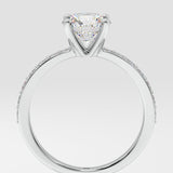 1.5 Ct Solitaire Pave Diamond Ring