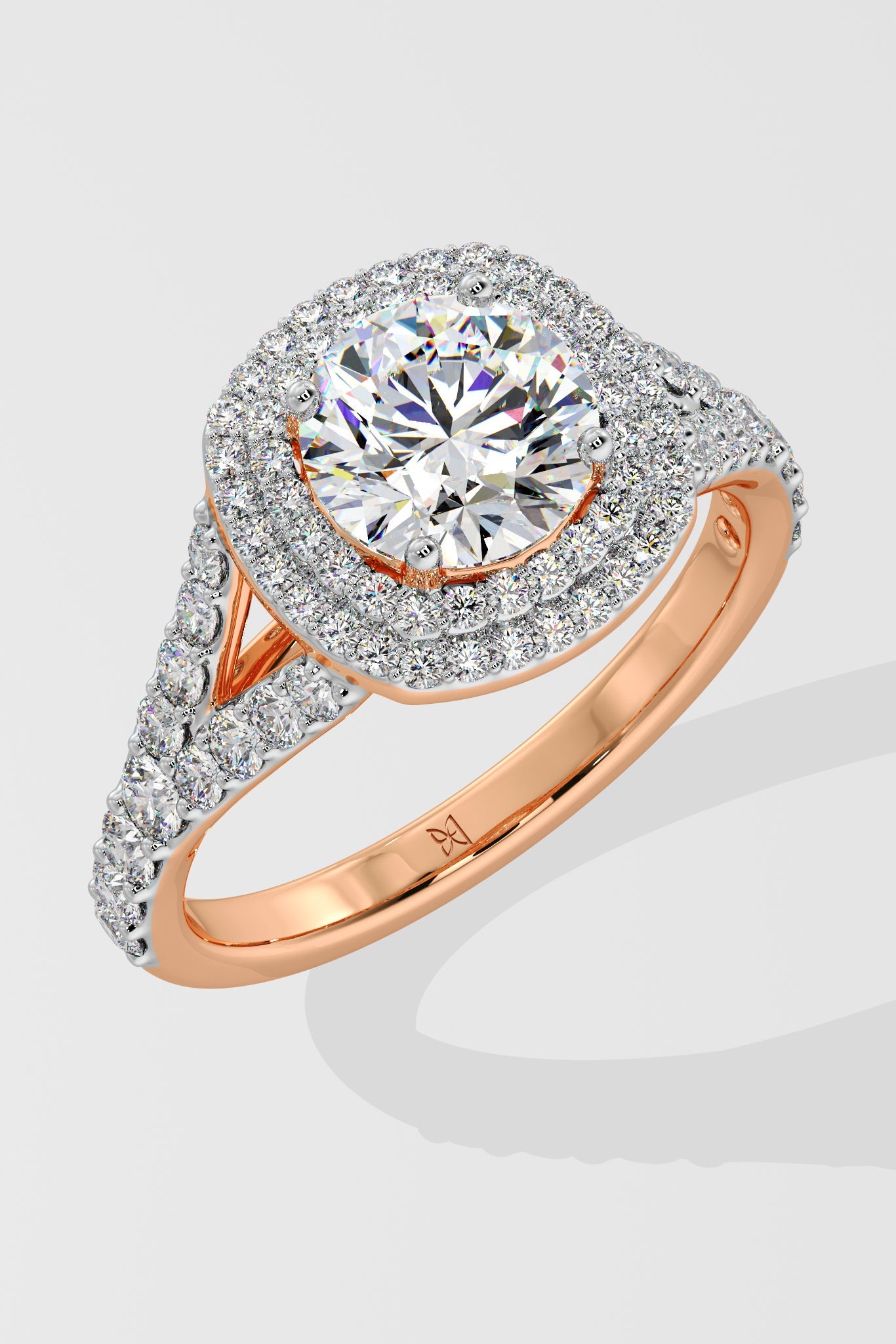 1.5 ct Double Cushion Halo Ring - House Of Quadri
