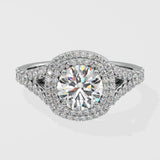 1.5 ct Double Cushion Halo Diamond Ring