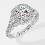 1.5 ct Double Cushion Halo Diamond Ring