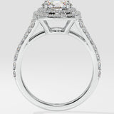 1.5 ct Double Cushion Halo Diamond Ring
