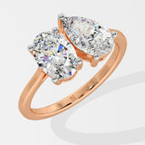 Oval & Pear Toi-et-Moi Diamond Ring