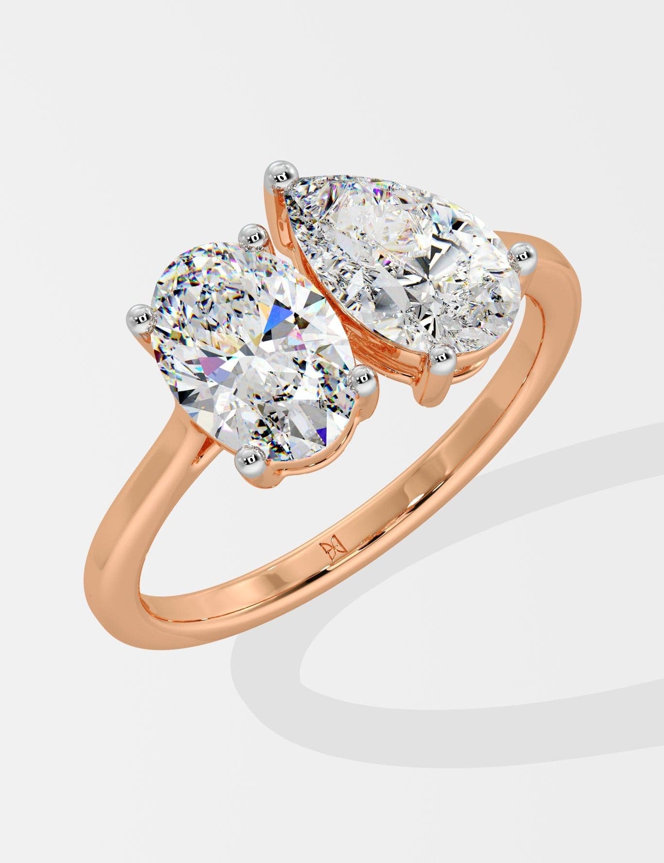 Oval & Pear Toi-et-Moi Diamond Ring