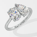 Oval & Pear Toi-et-Moi Diamond Ring