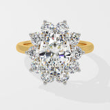 3 ct Sunburst Oval Ring