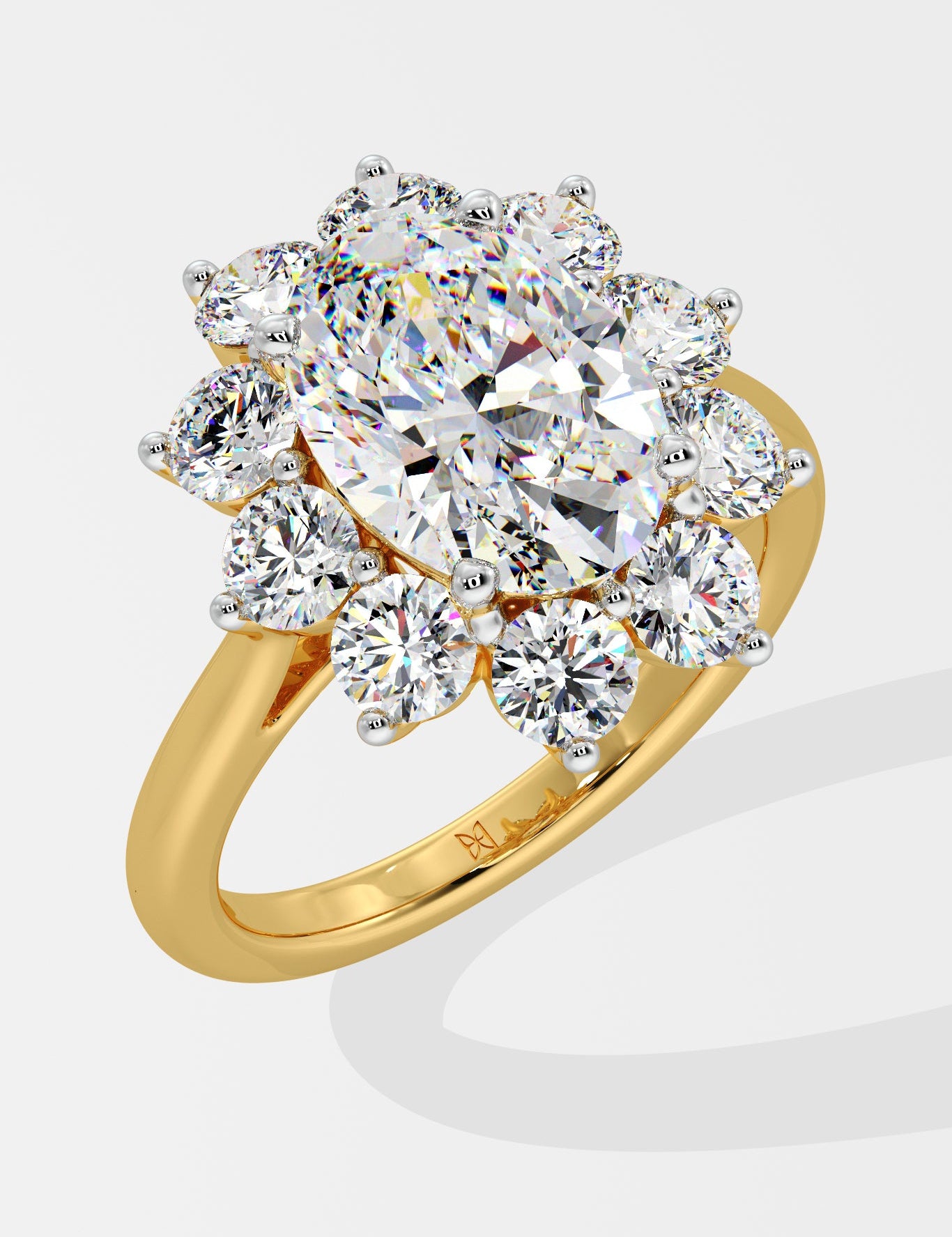3 ct Sunburst Oval Ring - House Of Quadri