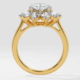 3 ct Sunburst Oval Ring