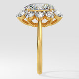 3 ct Sunburst Oval Ring