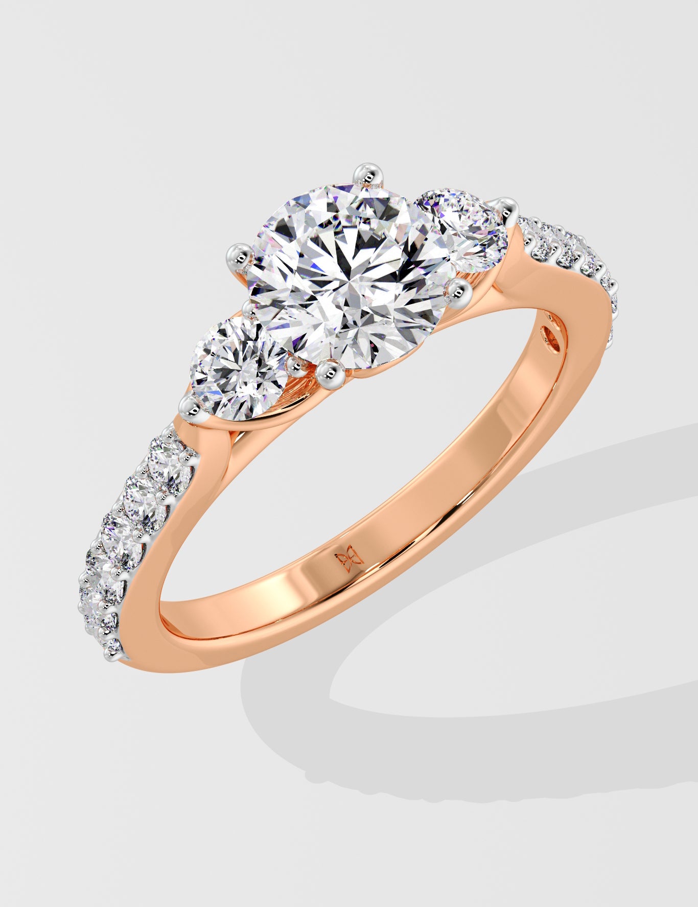 2 Ct Trinity Solitaire Diamond Ring