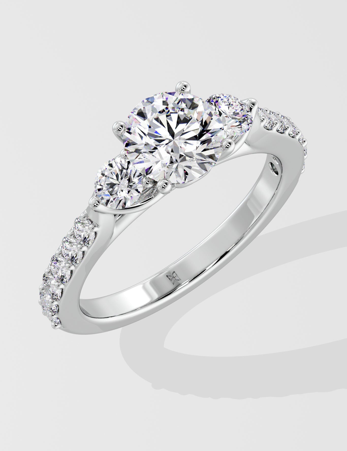2 Ct Trinity Solitaire Diamond Ring