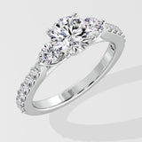2 Ct Trinity Solitaire Diamond Ring