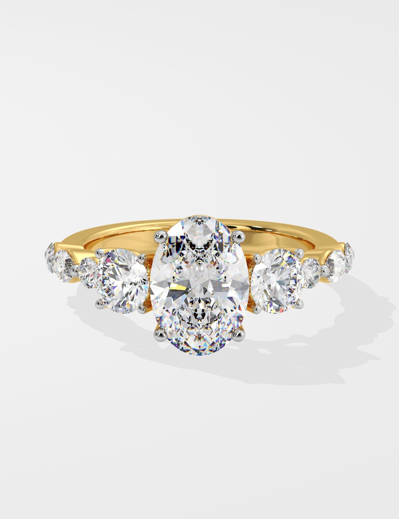1.5 ct Three Stone Oval Ring - House Of Quadri