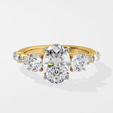 1.5 Ct Three Stone Oval Diamond Ring