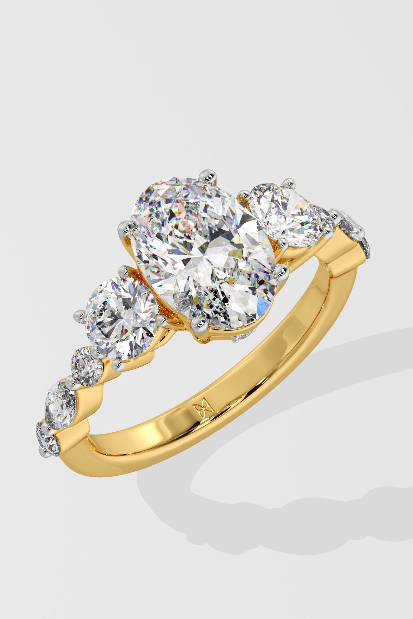 1.5 ct Three Stone Oval Ring - House Of Quadri