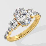 1.5 Ct Three Stone Oval Diamond Ring