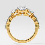 1.5 Ct Three Stone Oval Diamond Ring