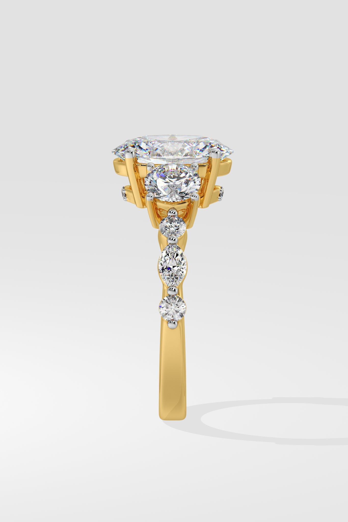 1.5 ct Three Stone Oval Ring - House Of Quadri