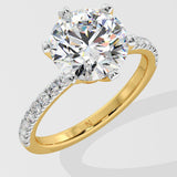 3 ct Solitaire Crown Ring