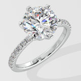 3 ct Solitaire Crown Ring