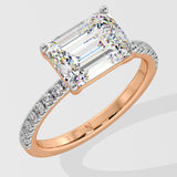 2 ct East-West Emerald Diamond Ring