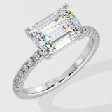 2 ct East-West Emerald Diamond Ring